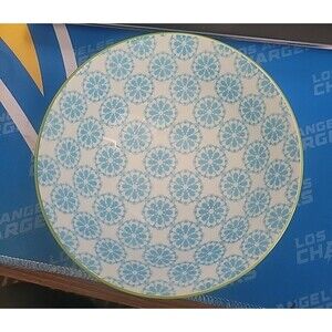 Ooh La La by BIA Stoneware Bowl 6 inches Fruit slice Leaf Blue In And Out  Print